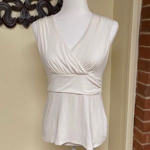 WHBM white dressy sleeveless blouse